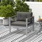 Costway Patio Aluminum Armchair Outdoor Single Sofa Chair with Cushions & Armrests Lawn